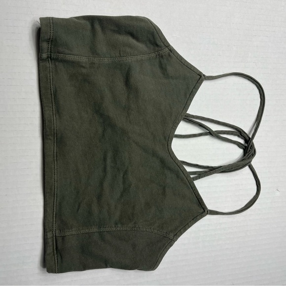 Olive green crop top tank strappy aeo - Picture 3 of 6